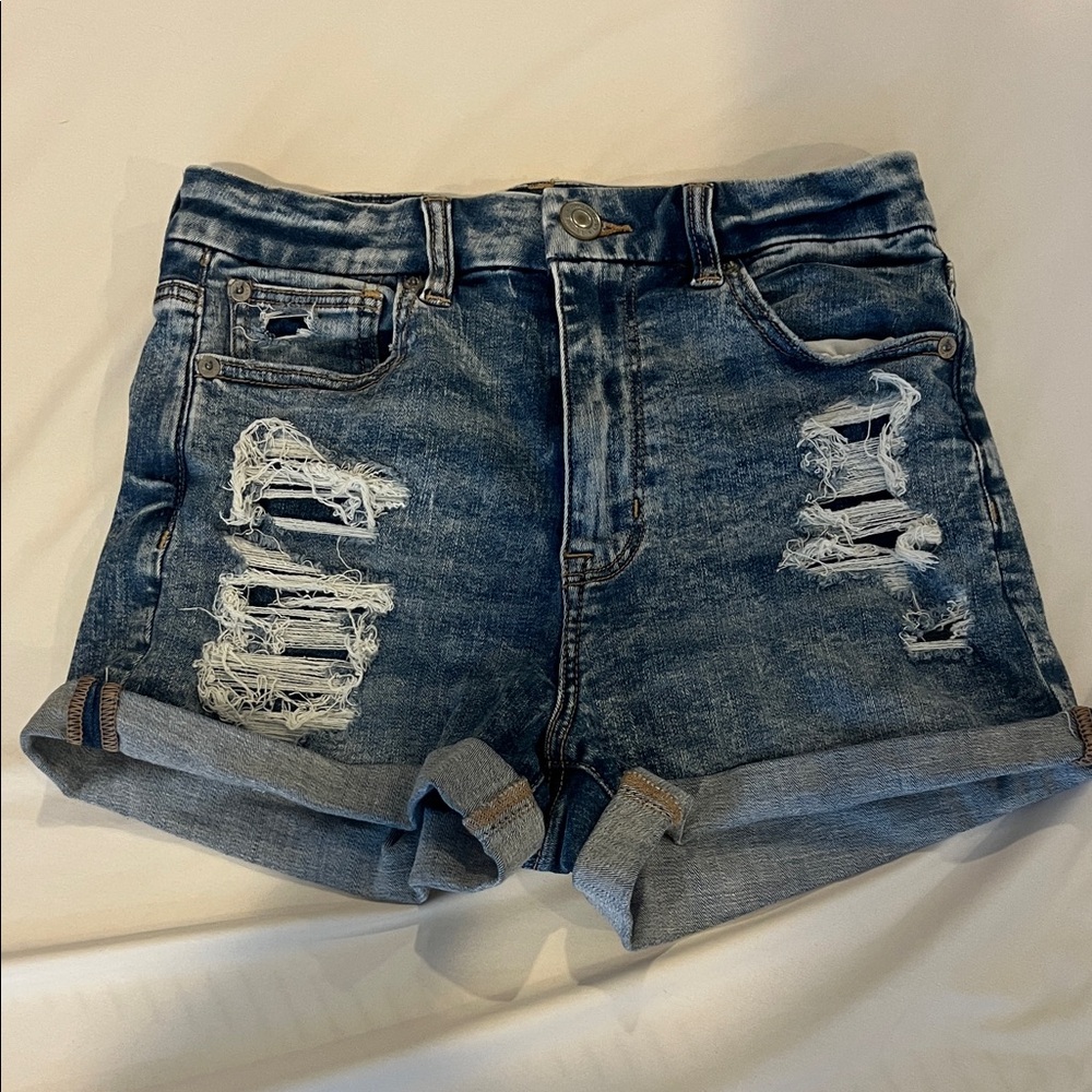 AE CURVY HI-RISE SHORTIE Denim Shorts